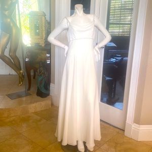 Venas Informals White Beaded Sequins Trim Dress Gown sz 12